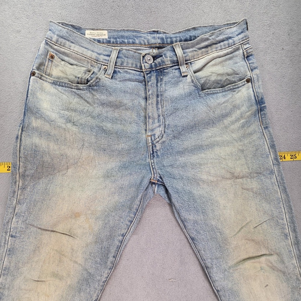 Levis Jeans Mens Selvedge Light Wash Blue Slim Tapered Honeycomb Fits 30x30 - Picture 11 of 16